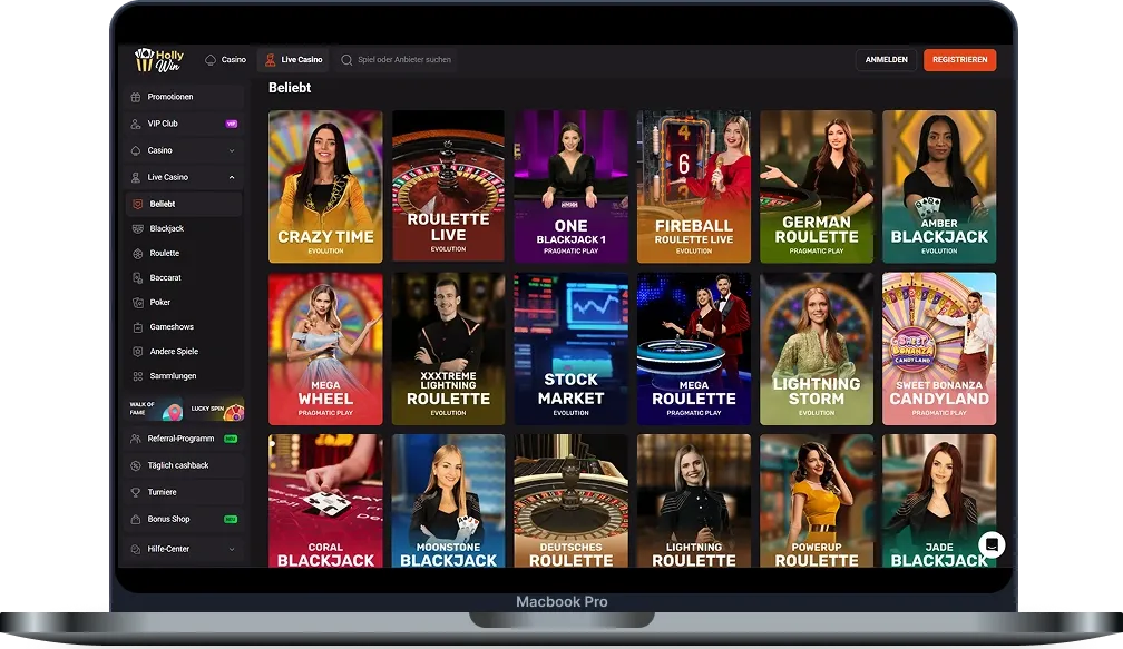HollyWin Casino Live-Spiele