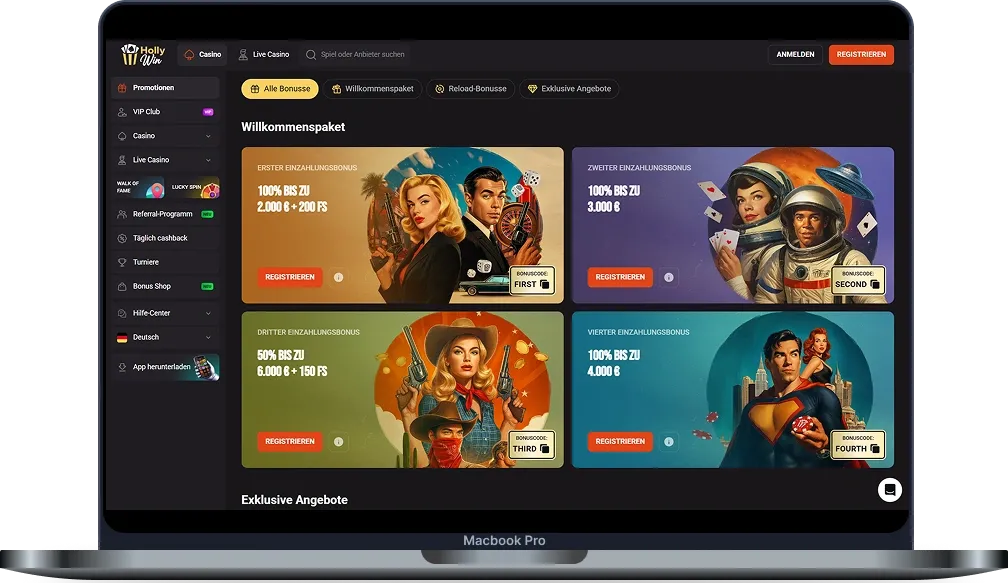 HollyWin Casino Bonus und Promotionen